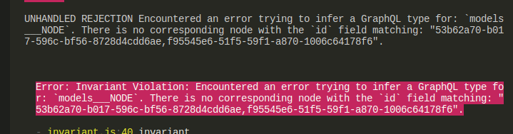 error in contentful